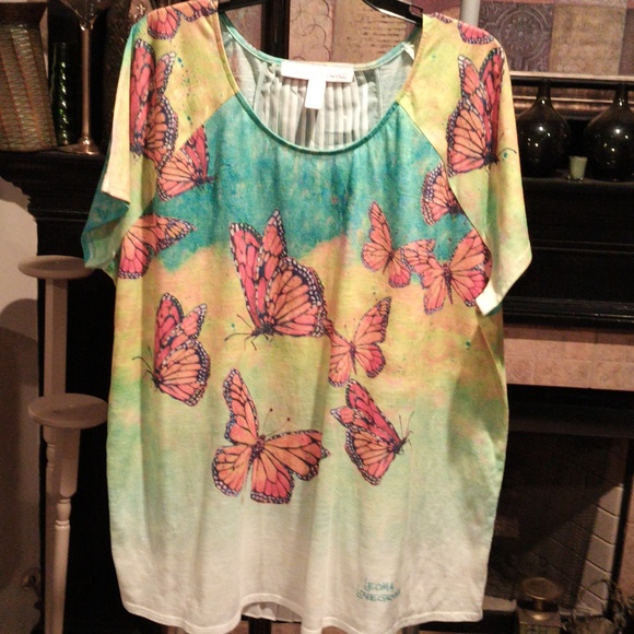 Leoma Lovegrove | Tops | Leoma Lovegrove Multicolored Blouse With Rear ...